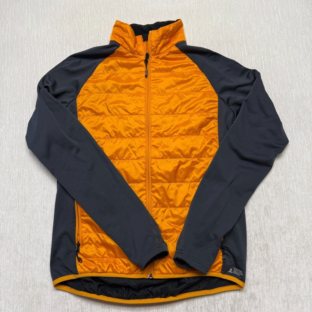 EMS Primaloft Puffer Jacket Mens Medium Orange Black Hiking Outdoor Hybrid